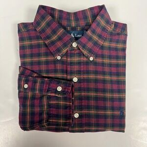Ralph Lauren Plaid Button Down Shirt Classic Fit Long Sleeve XL *FLAW